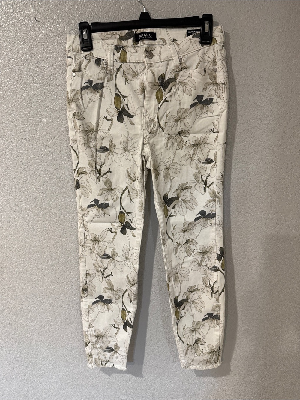 Buffalo David Bitton White Floral Skinny Jeans